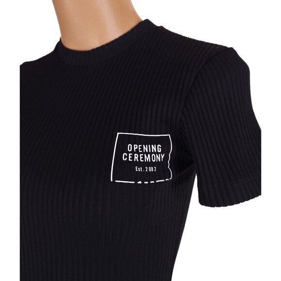 Opening Ceremony Box Logo-Print Rib T-Shirt Size XS Womens Black Tee $180 - Picture 4 of 15